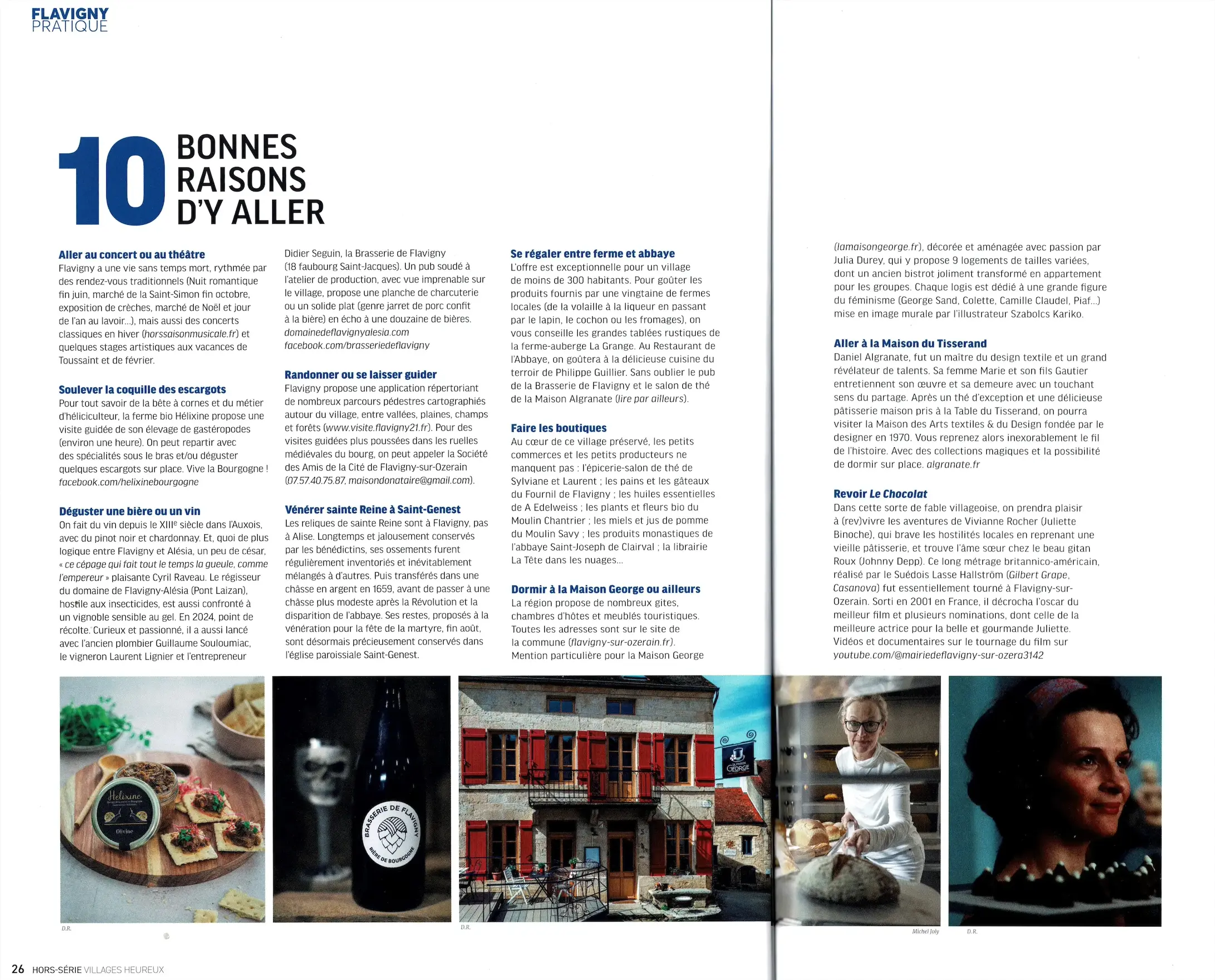10 bonnes raisons d’aller à Flavigny-sur-Ozerain” paru dans Bourgogne Magazine : focus sur la Maison du Tisserand by Algranate et le patrimoine vivant du village médiéval.